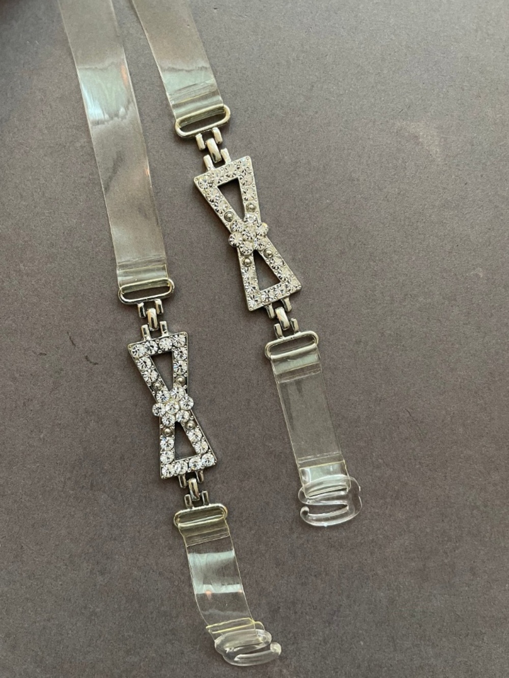 1 Pair Premade Framed Floral Rhinestone Straps